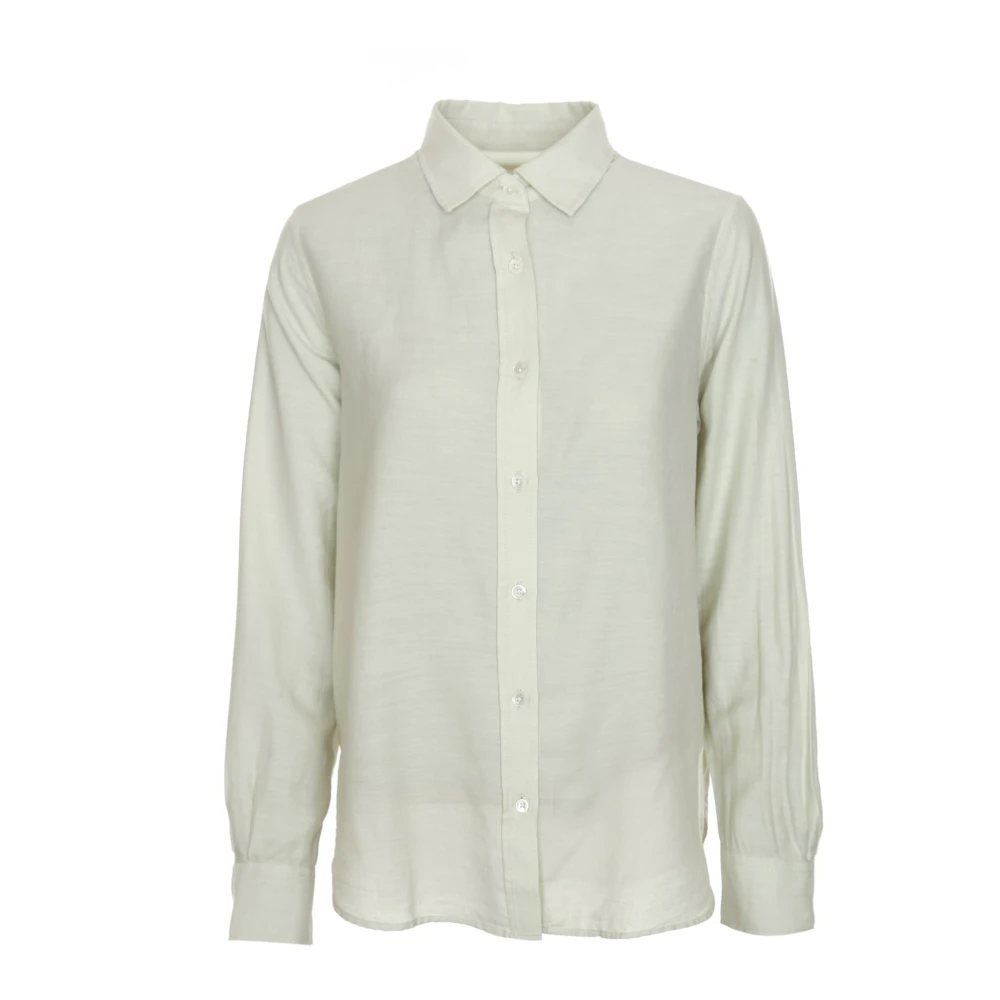 Closed Klassieke Blouse met Knoopsluiting Green Dames