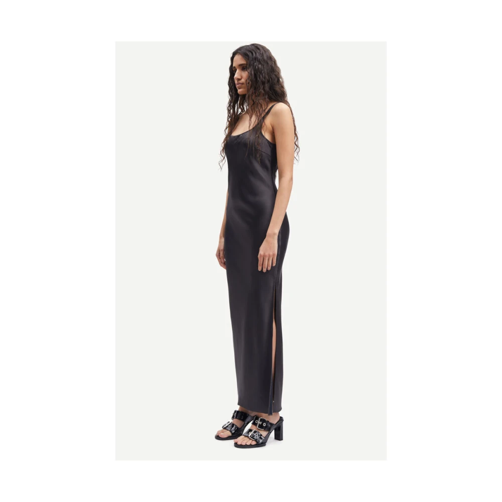 Samsøe Slim Fit Mouwloze Midi Jurk Black Dames