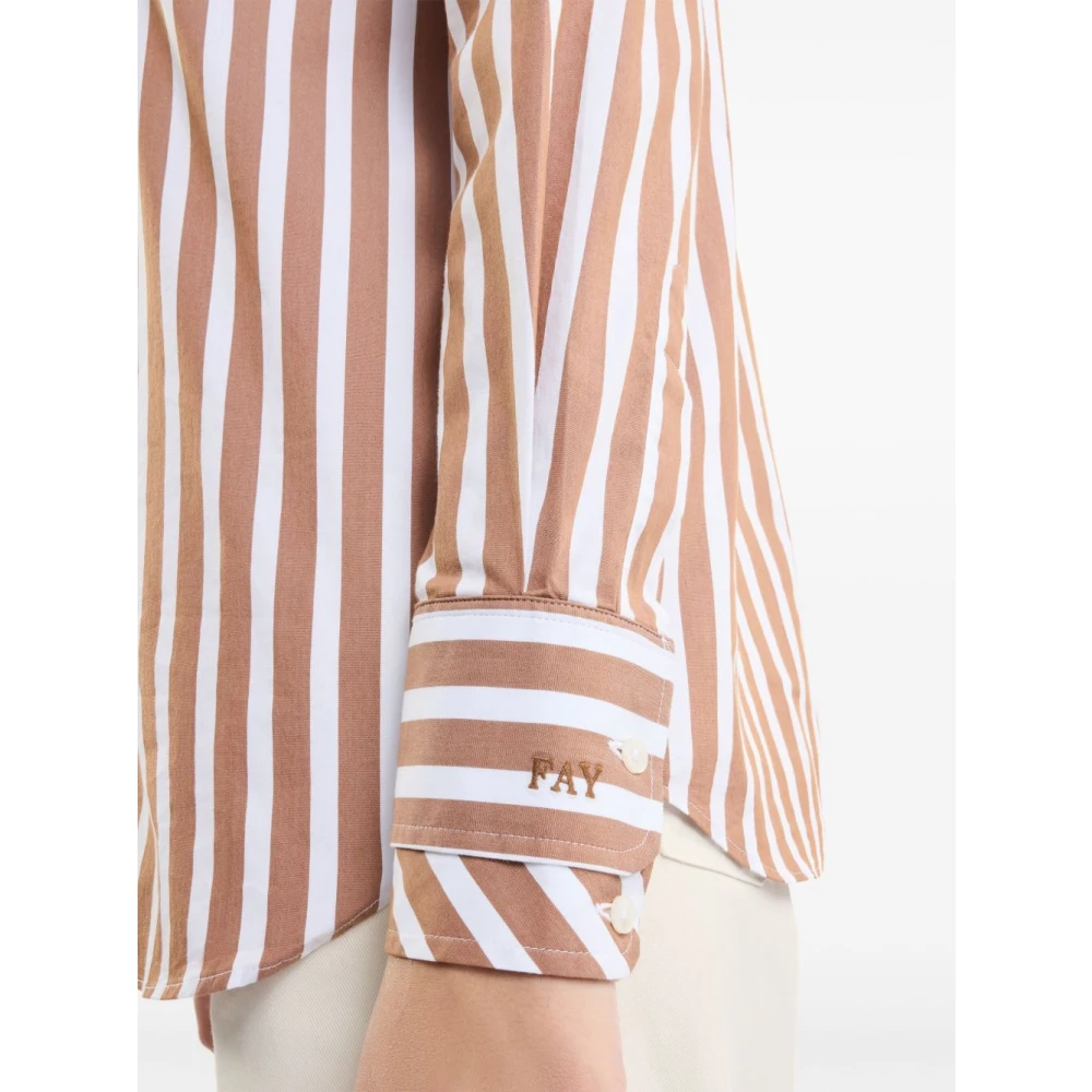 Fay Bruine Shirt Elegant Mix Comfort Stijl Brown Dames
