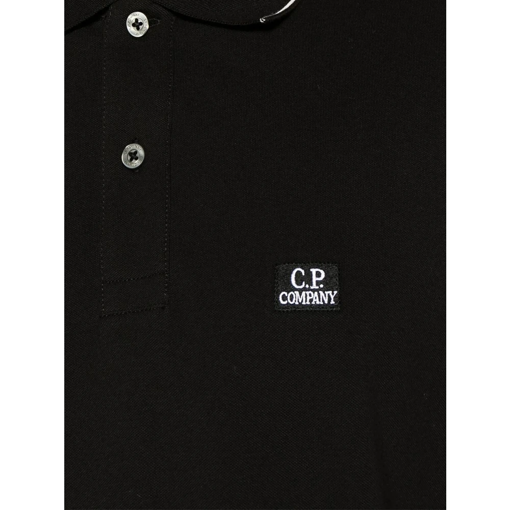 C.P. Company Zwart Stretch Piquet Polo Shirt Black Heren