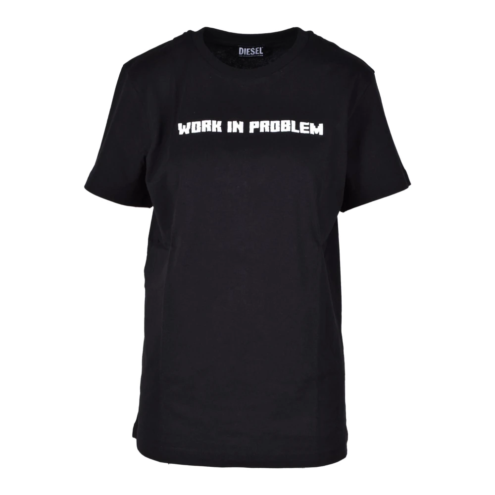 Diesel Katoenen T-shirt Black Dames