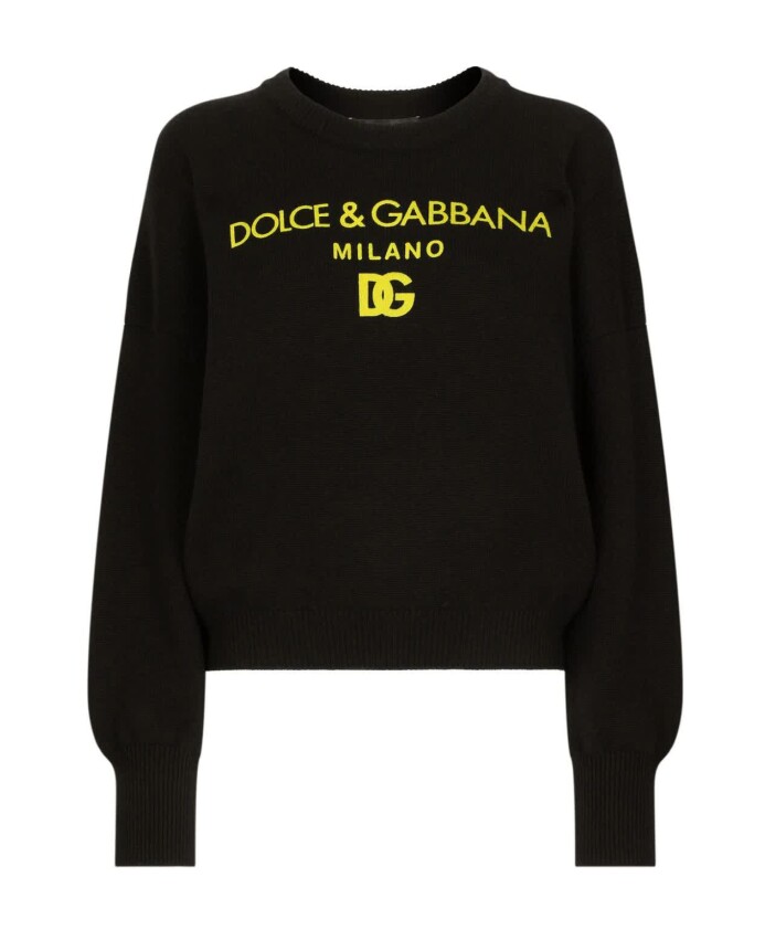 pull-col-rond-noir-jaune