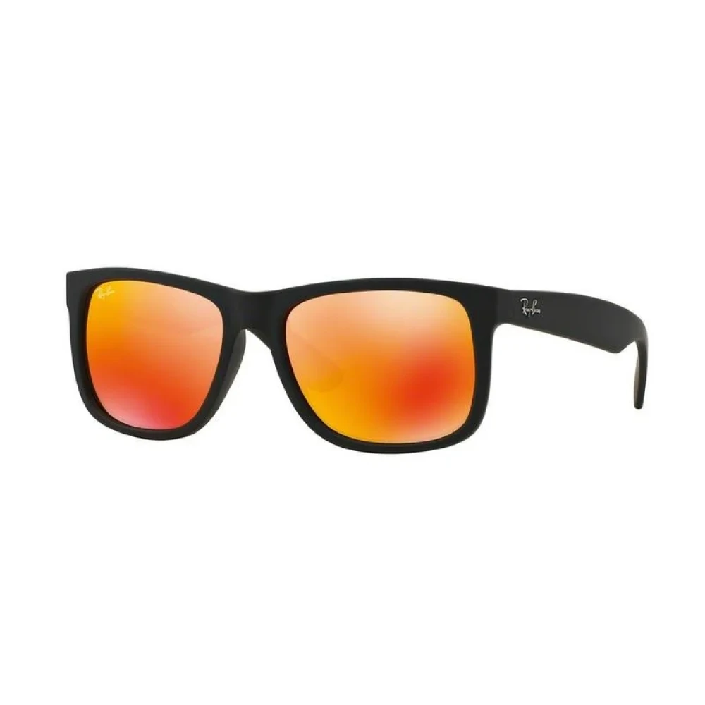 Ray-Ban Man Sunglass Justin Color Mix - Frame color: Rubber Black, Lens color: Red Mirror - Image 5