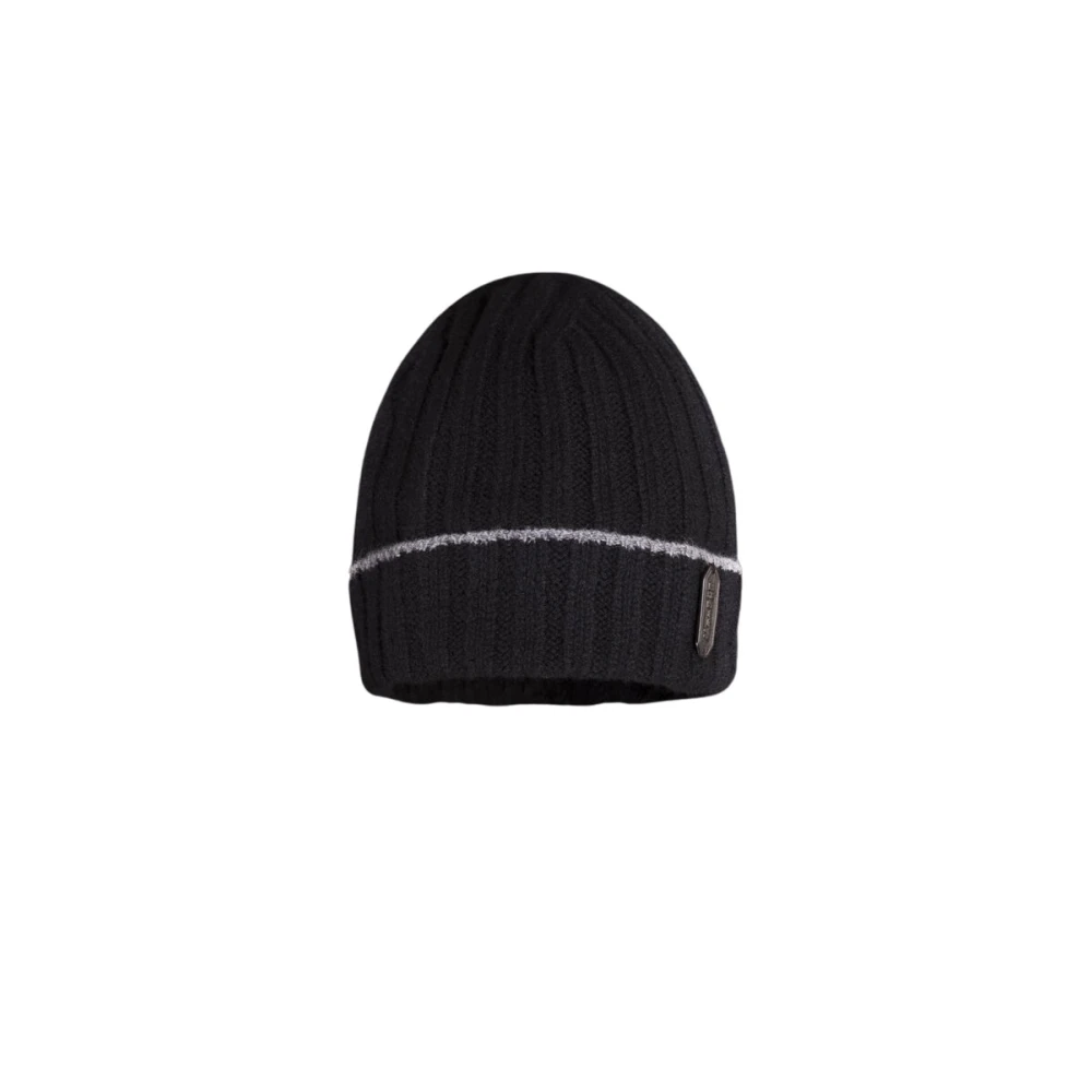 Moorer Cashmere Gebreide Muts Black Heren