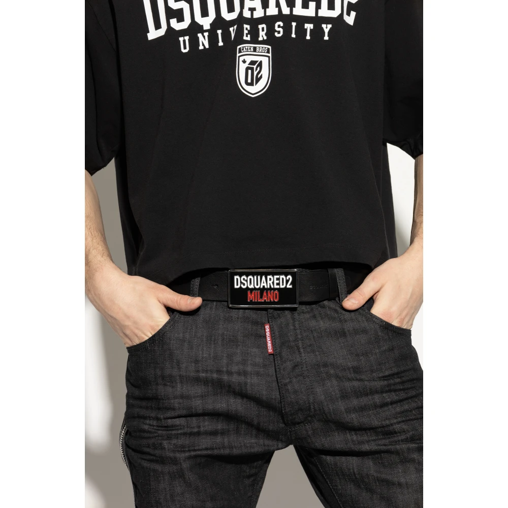 Dsquared2 Leren riem Black Heren