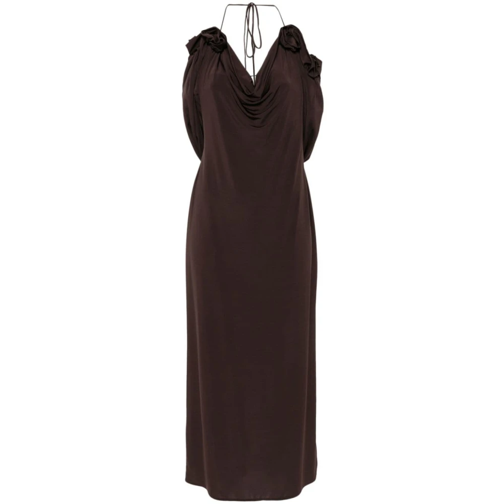 Magda Butrym Bruine Midi Jurk met Bloemendetail Brown Dames