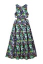 robe-sans-manches-bleue-a-fleurs