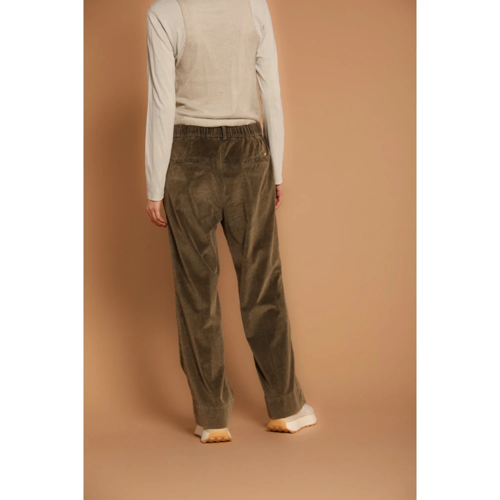 Mason's Groene Fluwelen Corduroy Chino Broek Green Dames
