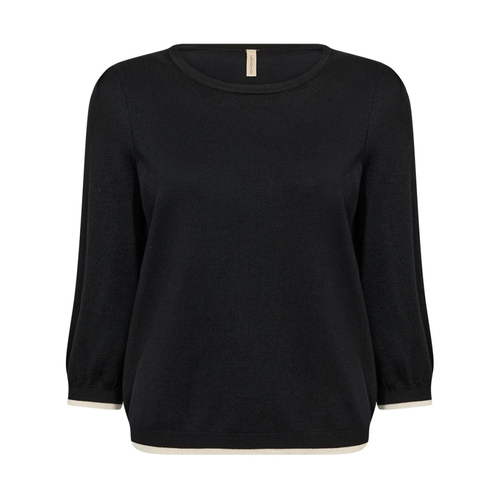 Soyaconcept Contrasterende Zoom Damesblouse 7 8 Mouwen Black Dames