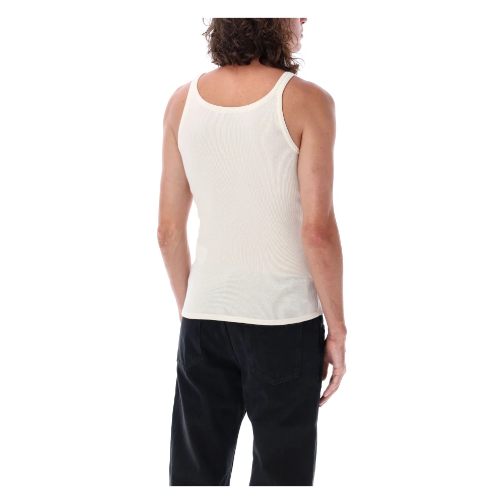 Saint Laurent White Logo Tank Top Aw23 White Heren