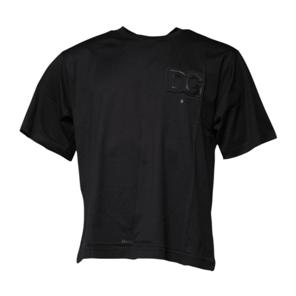 Dolce & Gabbana Men's Black Cotton Crew Neck T-Shirt - T-Shirts - L - Tops