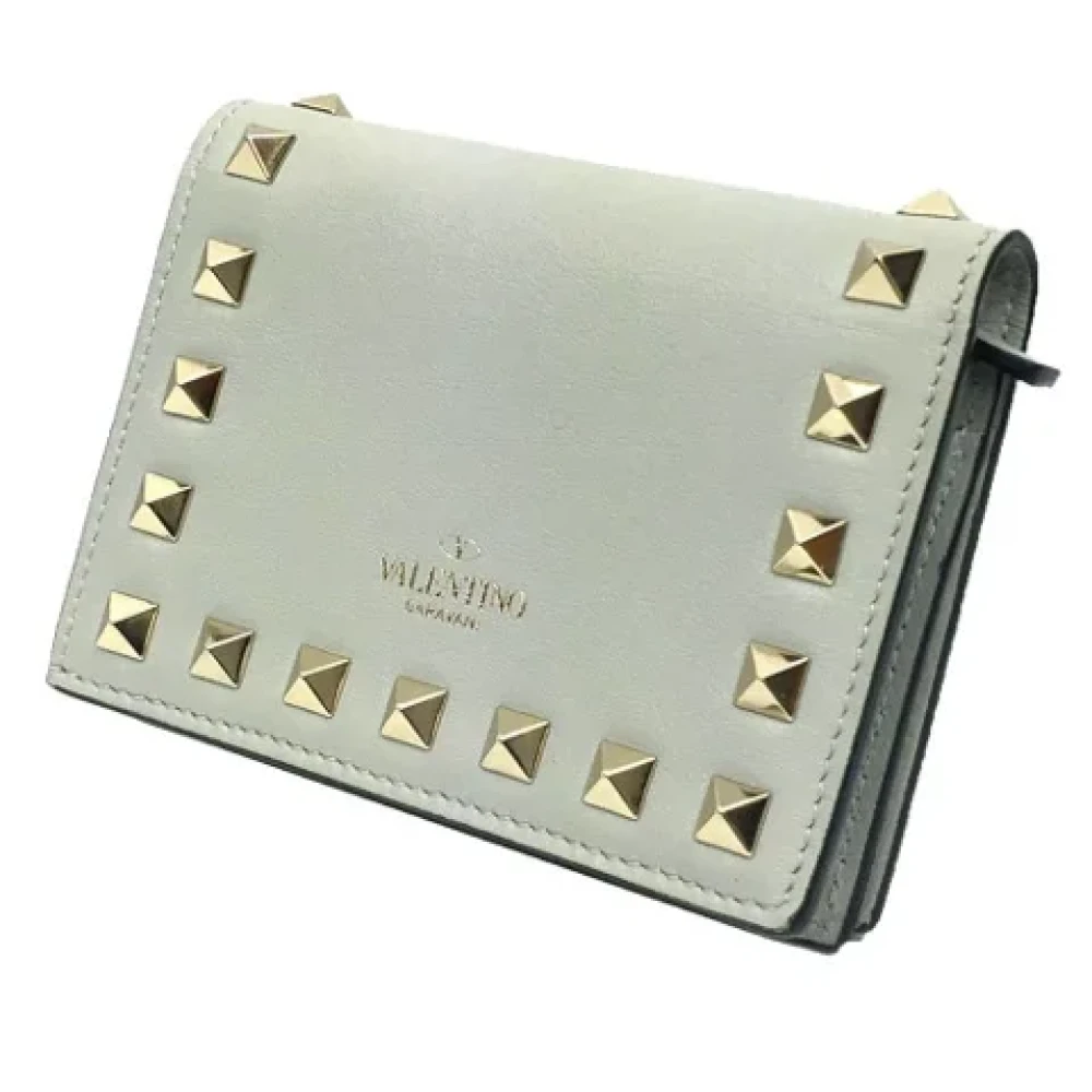 Valentino Vintage Pre-owned Leather wallets Gray Dames