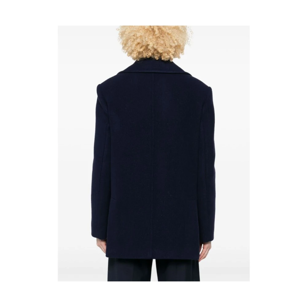 Tela Navy Blauwe Wollen Jas Blue Dames