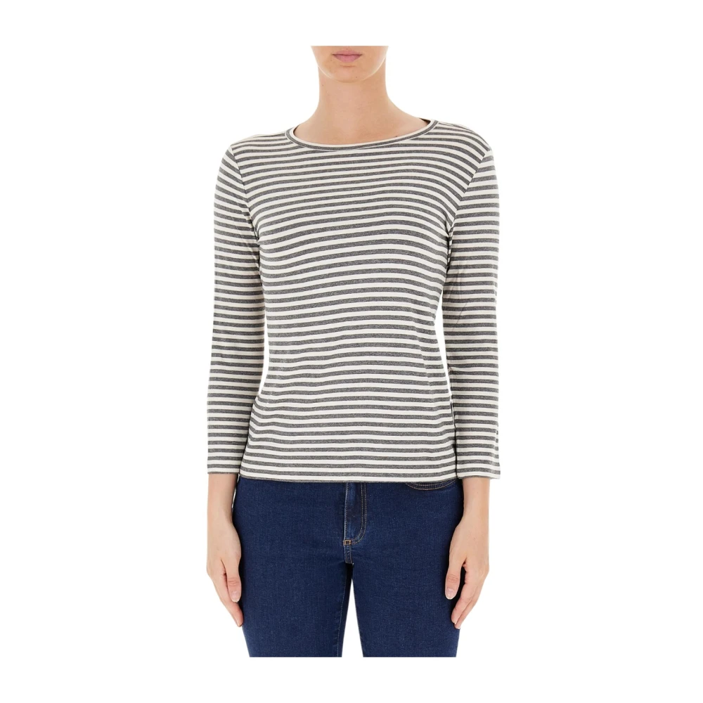 Marella Octopus Print T-shirt Gray Dames