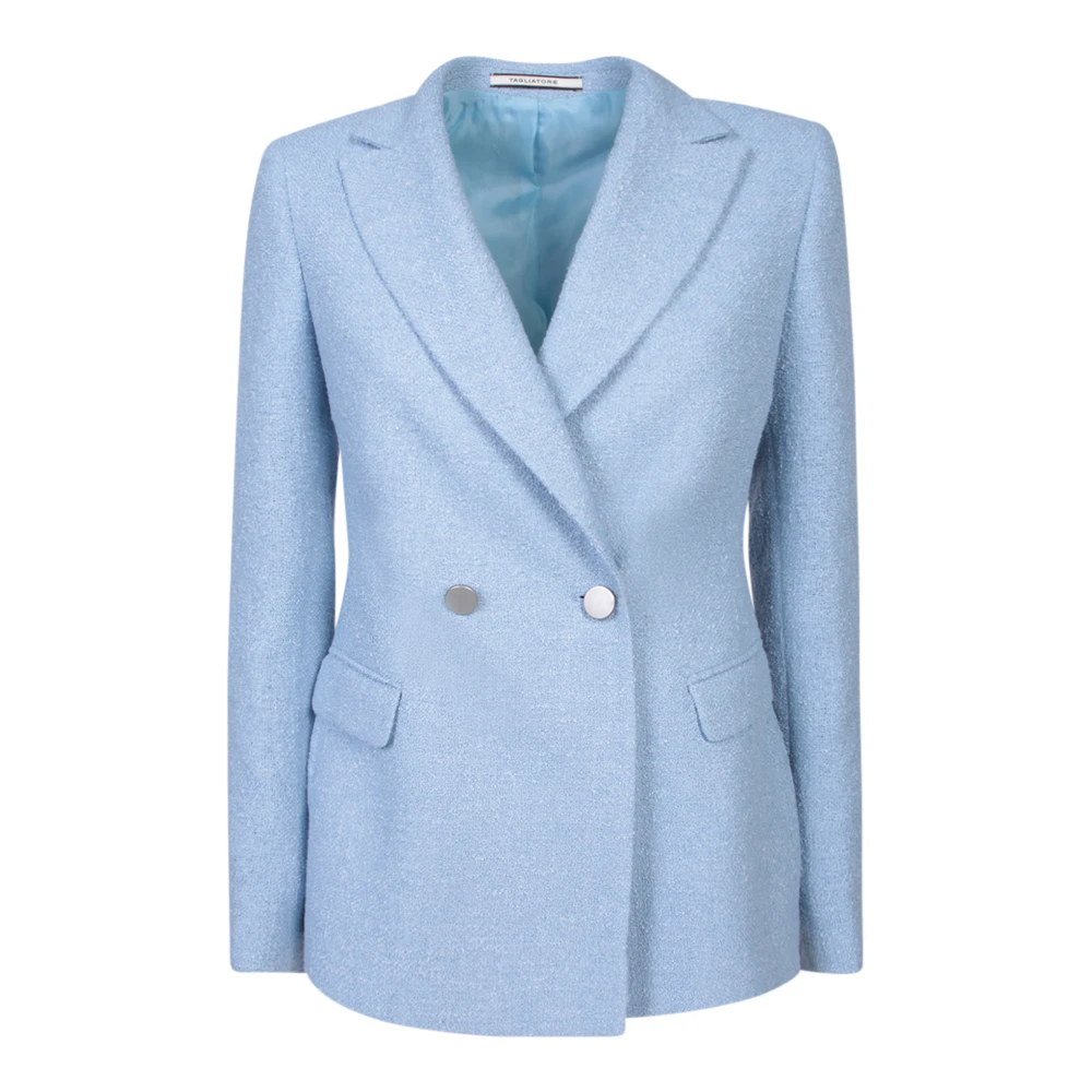 Tagliatore Blauwe Double-Breasted Jas Blue Dames