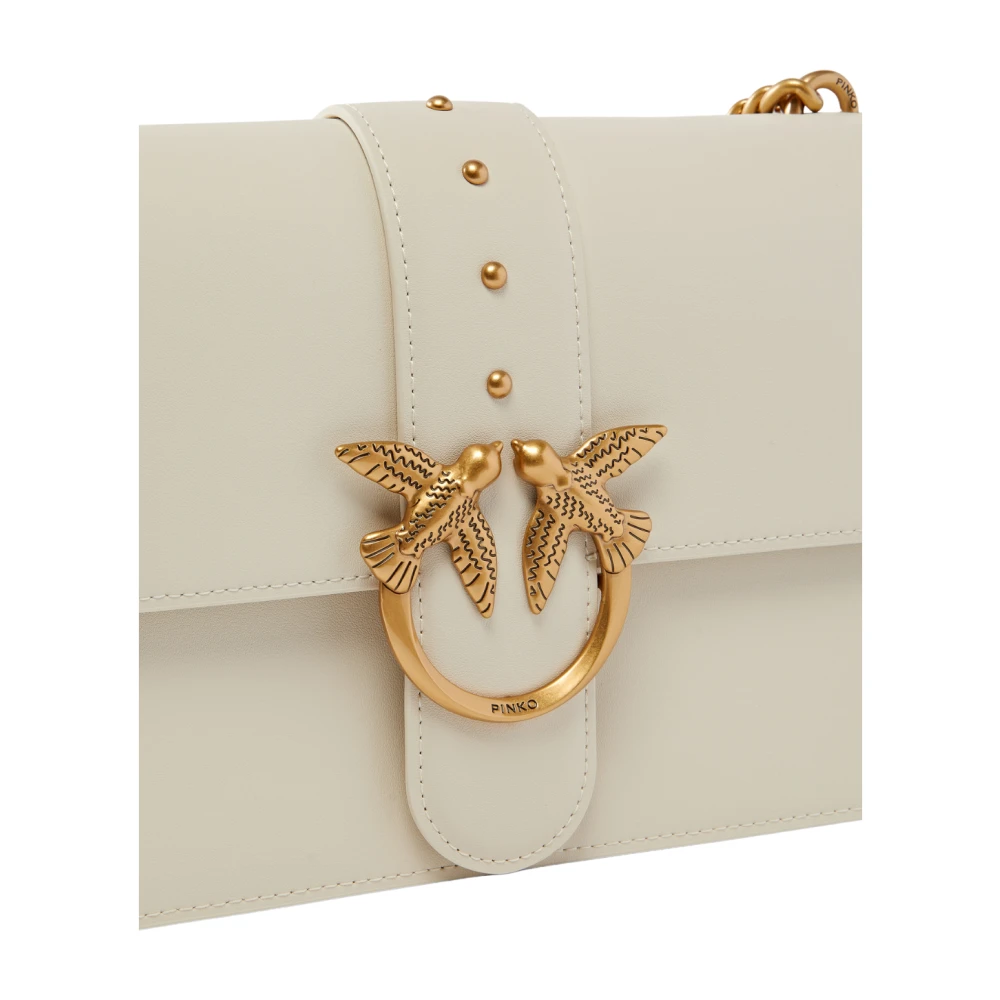 pinko Handtas en schoudertas in wit zijde-antiek goud White Dames