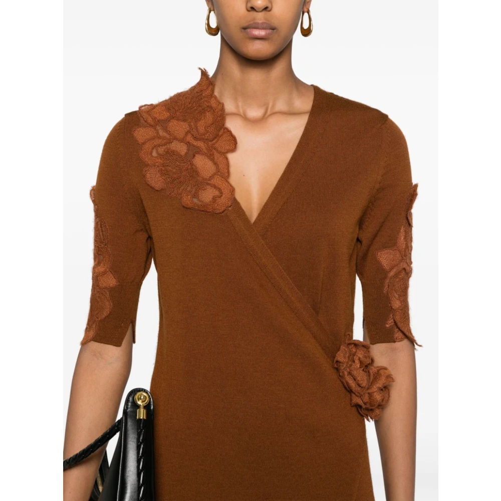 Ermanno Scervino Stijlvolle Gebreide Vest voor Vrouwen Brown Dames