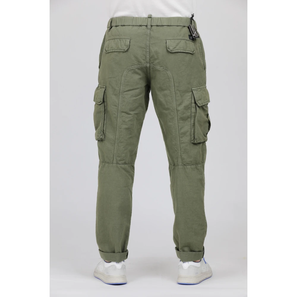 Mason's Cargo broek met gesp in katoen hennep Green Heren