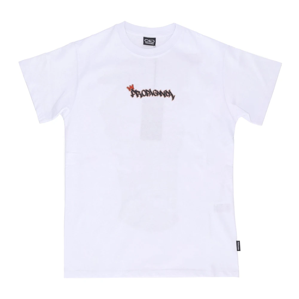 Propaganda Wit Crew Neck T-shirt Geborduurd Logo White Heren