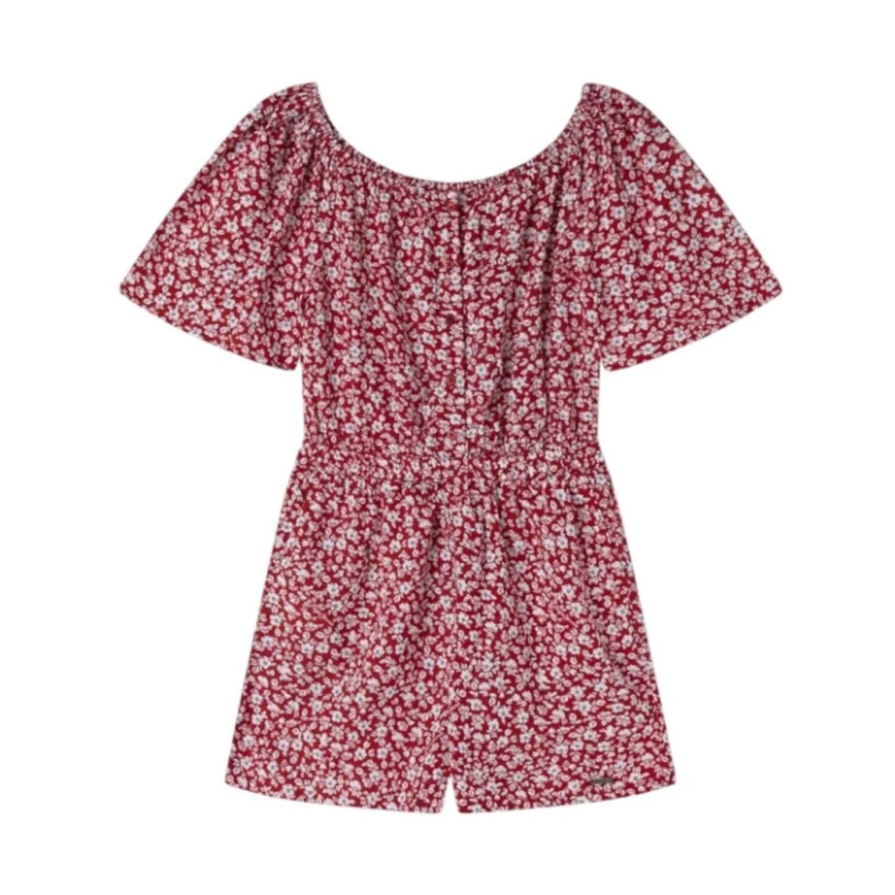 Pepe Jeans Girls Red Jumpsuits, 14 Y, Floral Summer Jumpsuit