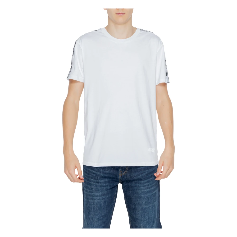 Moschino Wit Bedrukt T-Shirt Korte Mouwen White Heren
