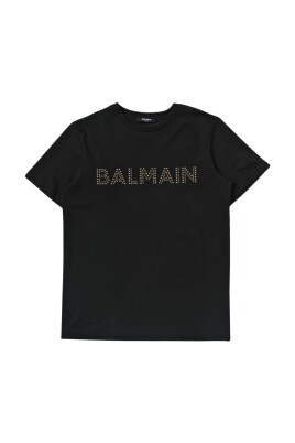studded-logo-t-shirt-enfant-noir