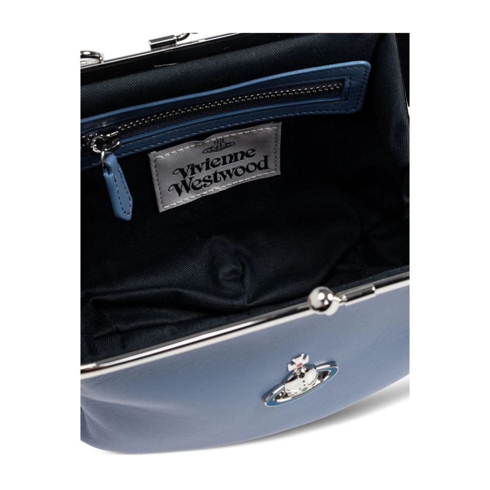 Vivienne Westwood Blauwe Twist-Lock Portemonnee met Ketting Blue Dames