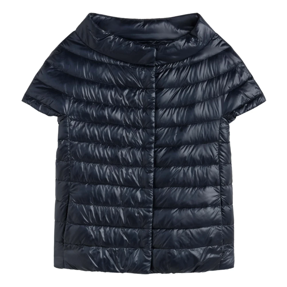 Herno Metallic Effect Cape Blue Dames