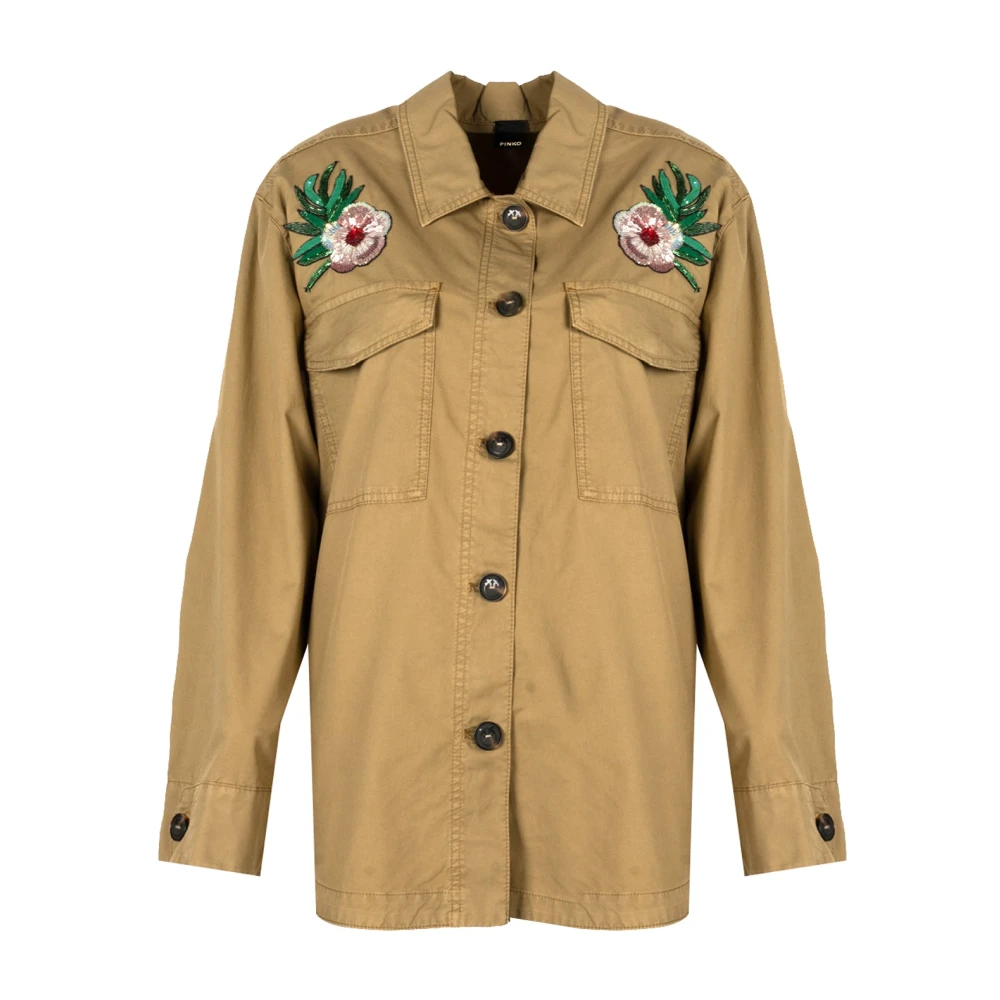 Pinko Elegante Loose Fit Blouse Green Dames