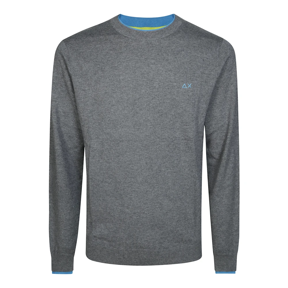 Sun68 Dubbele Rib Ronde Stijlvolle Top Gray Heren