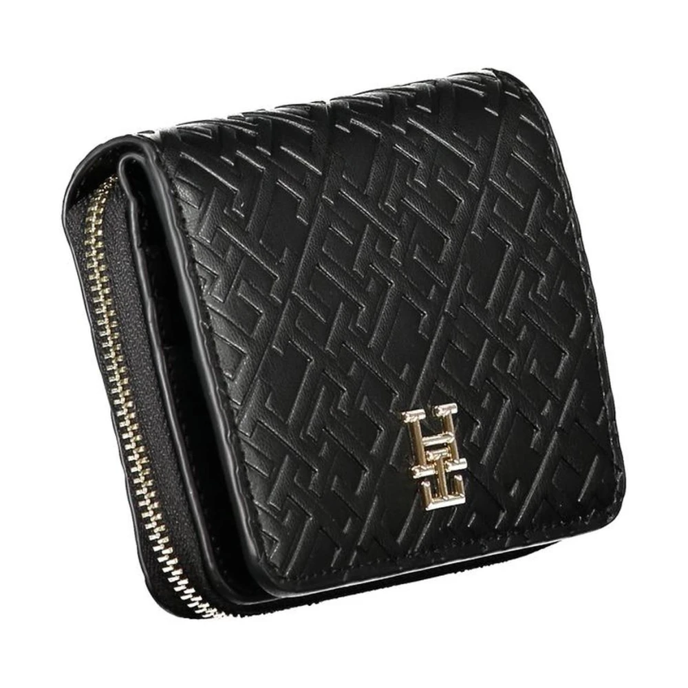 Tommy Hilfiger Zwarte Polyethyleen Portemonnee met Muntvak Black Dames