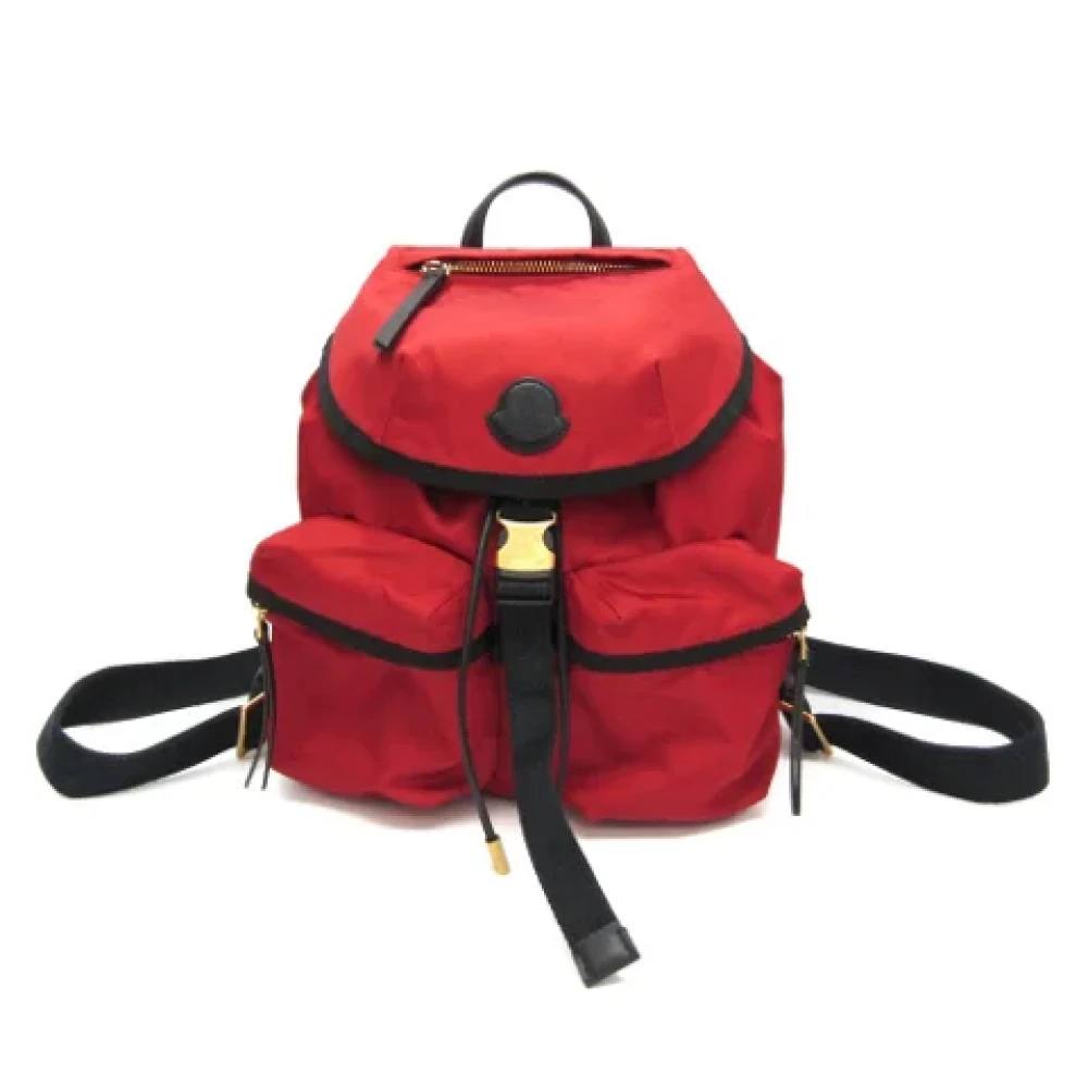 Moncler Pre-owned Leather backpacks Red Dames