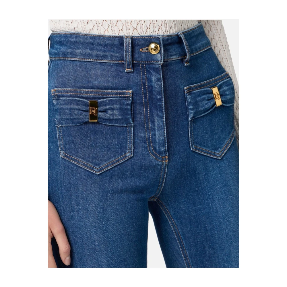 Elisabetta Franchi Blauwe Jeans met Verborgen Rits Blue Dames