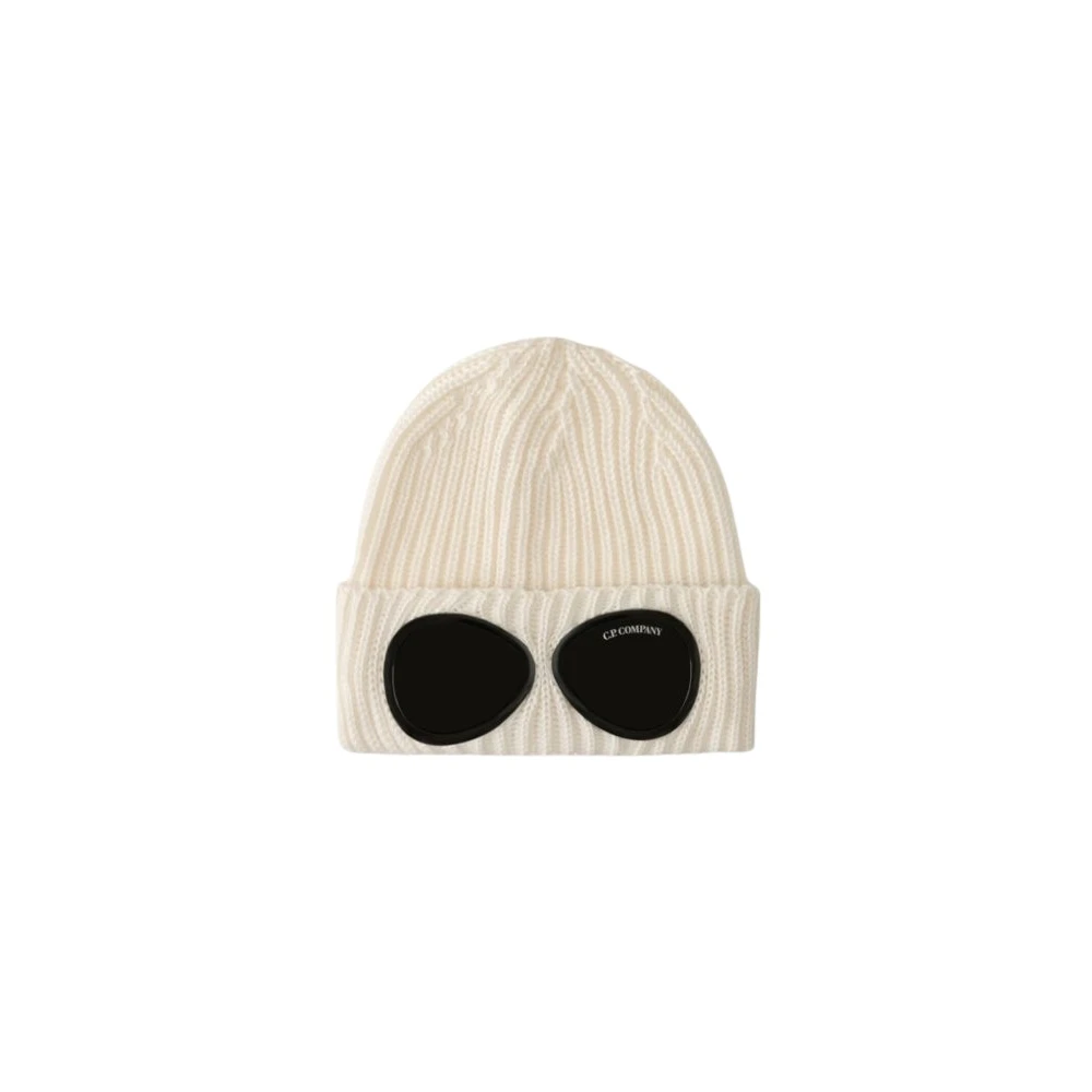 C.p. Company Unisex Beige Accessories, One Size, Merino Wool Goggle Beanie
