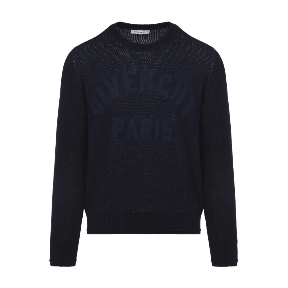 Givenchy Men's Blue Cotton Knit Sweater