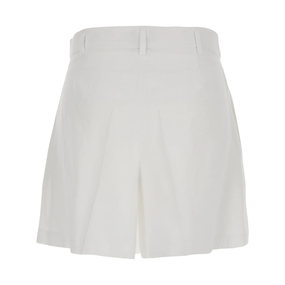 Plain Units Witte Linnen Shorts met Riemlussen White Dames
