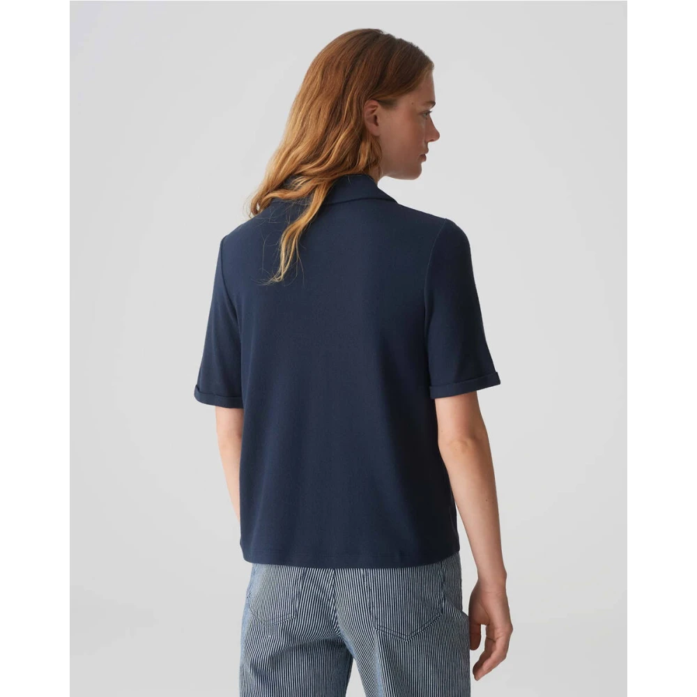 Opus Top met korte mouwen en Seblusi-detail Blue Dames