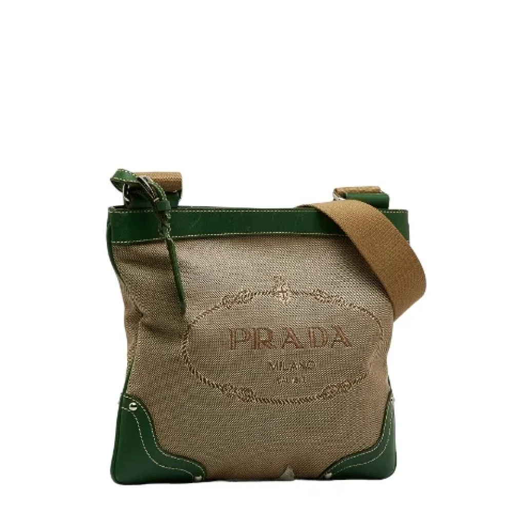 Prada Vintage Pre-owned Canvas prada-bags Brown Dames