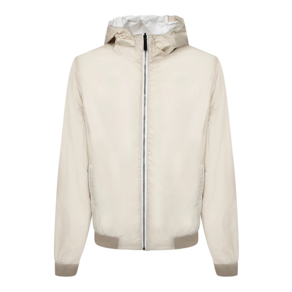 Moorer Witte Hoodie met Ritssluiting White Heren