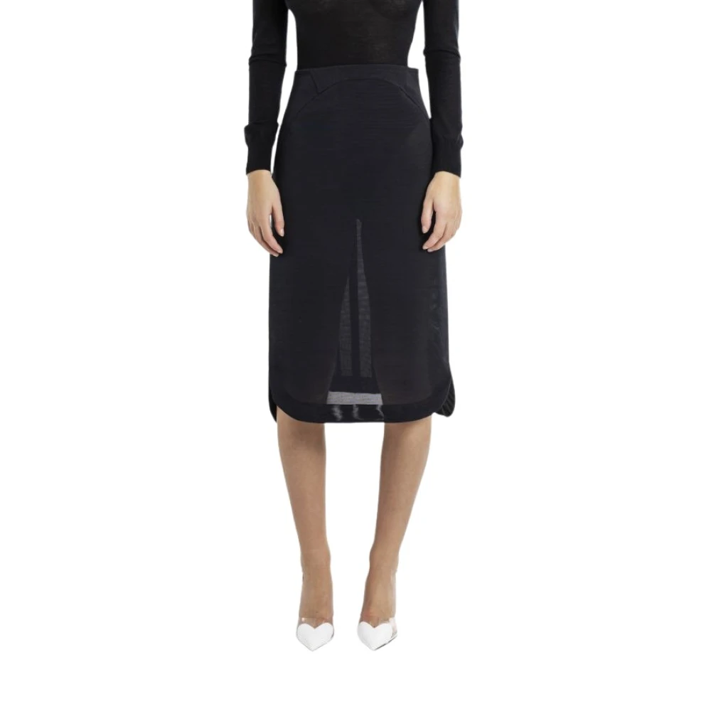 Alaïa Zwarte Zeemeermin Rok in Compact Tule Black Dames