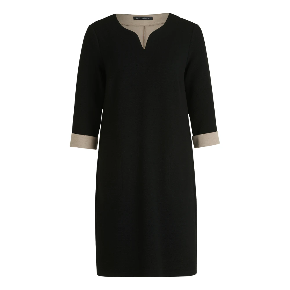 Betty Barclay Geruite Jersey Jurk met Glitterstenen Black Dames