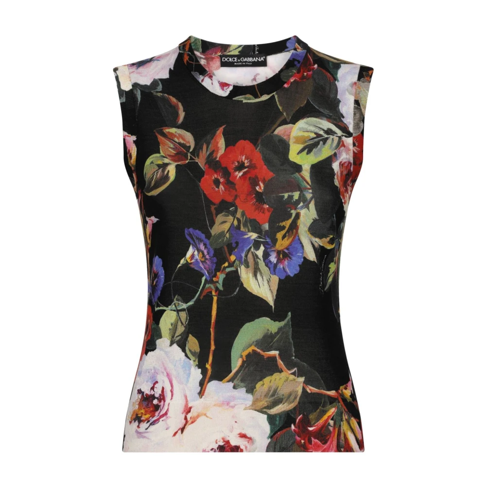 Dolce & Gabbana Geschilderde Bloemen Top Multicolor Dames