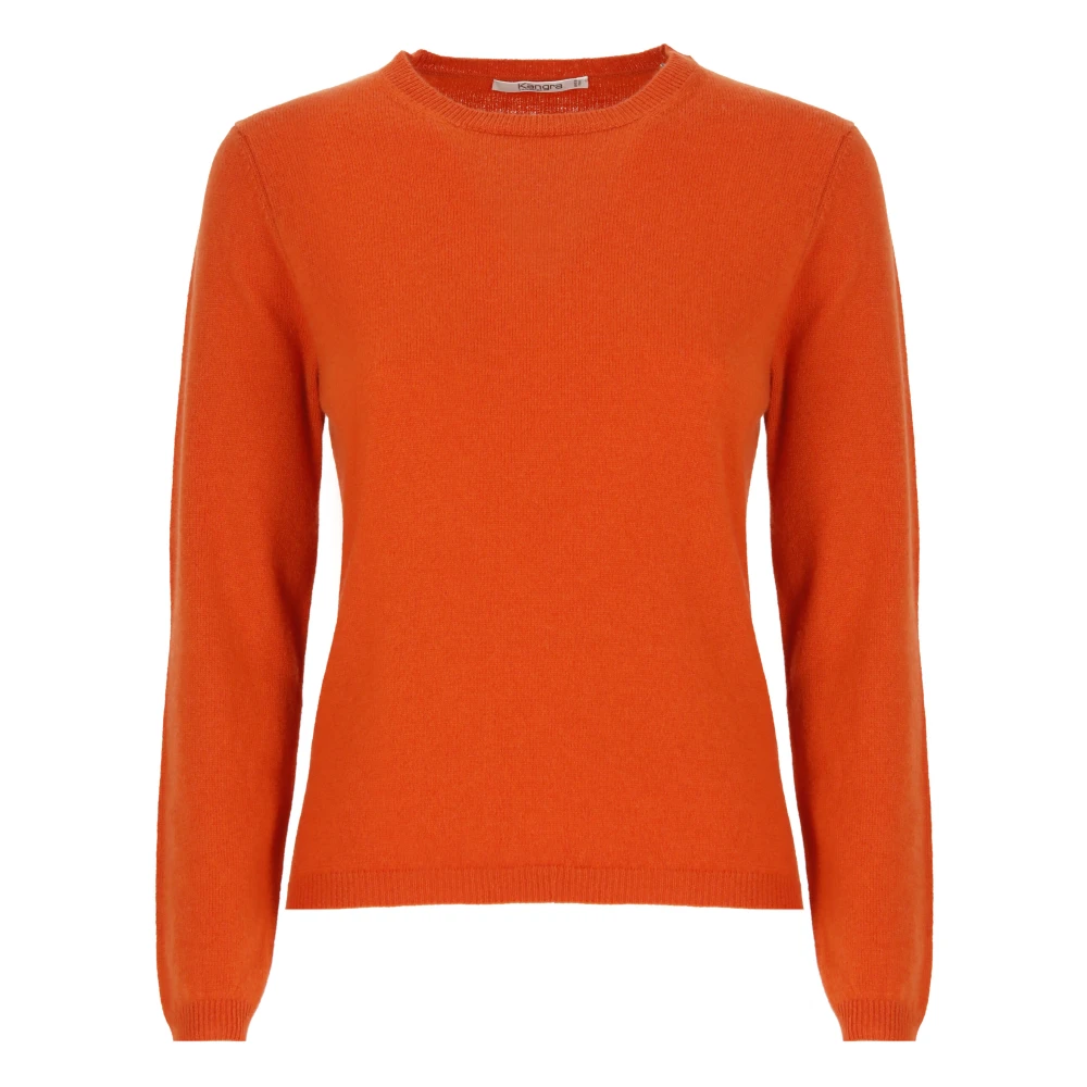 Kangra Kasjmier Oranje Trui Vrouwen Ronde Hals Orange Dames
