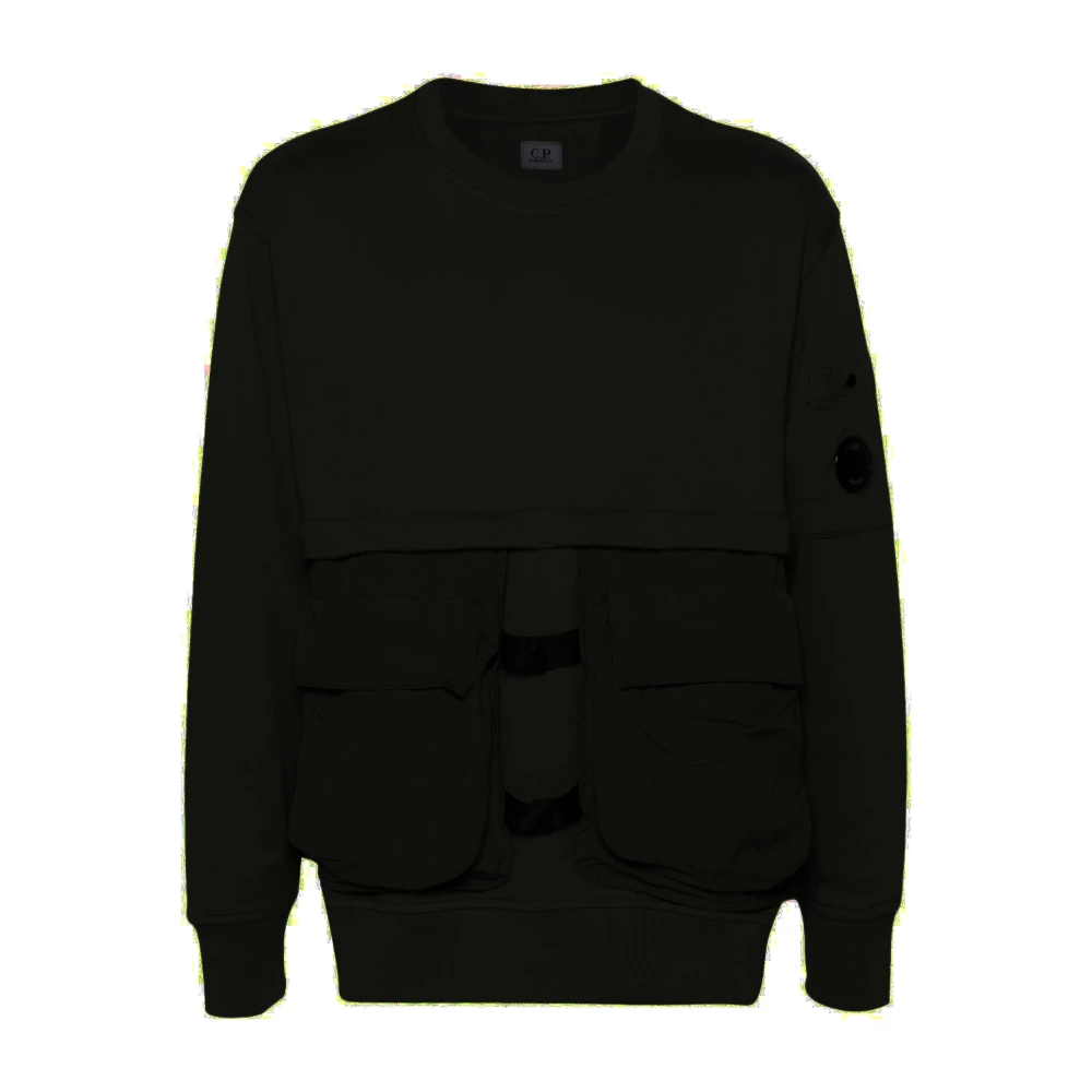 C.P. Company Sweater met afneembare vlakken en lensdetail Zwart