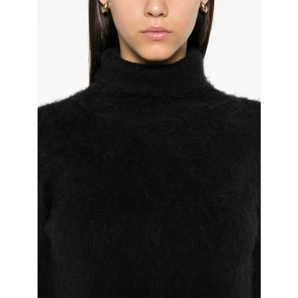 SPORTMAX Zwarte Gebreide Hoge Hals Trui Black Dames