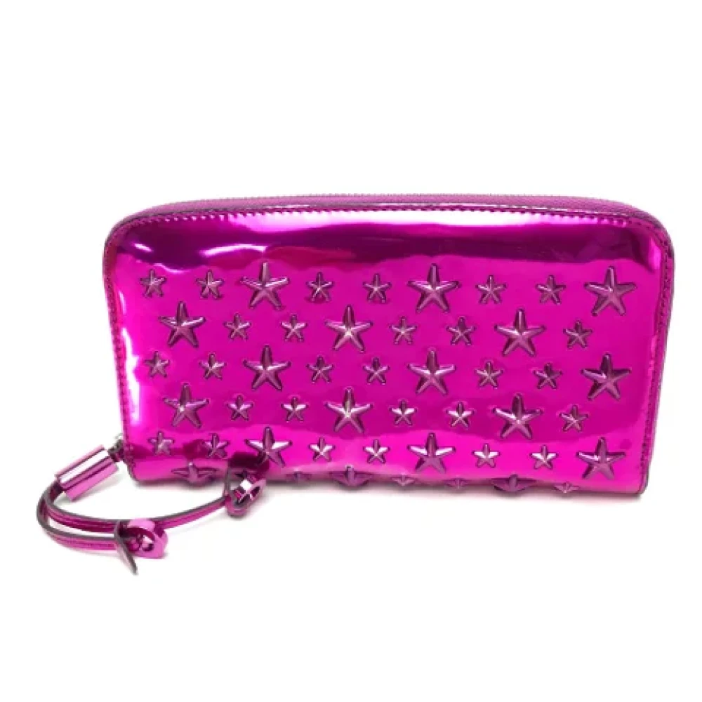 Jimmy Choo Pre-owned Leather wallets Purple Dames