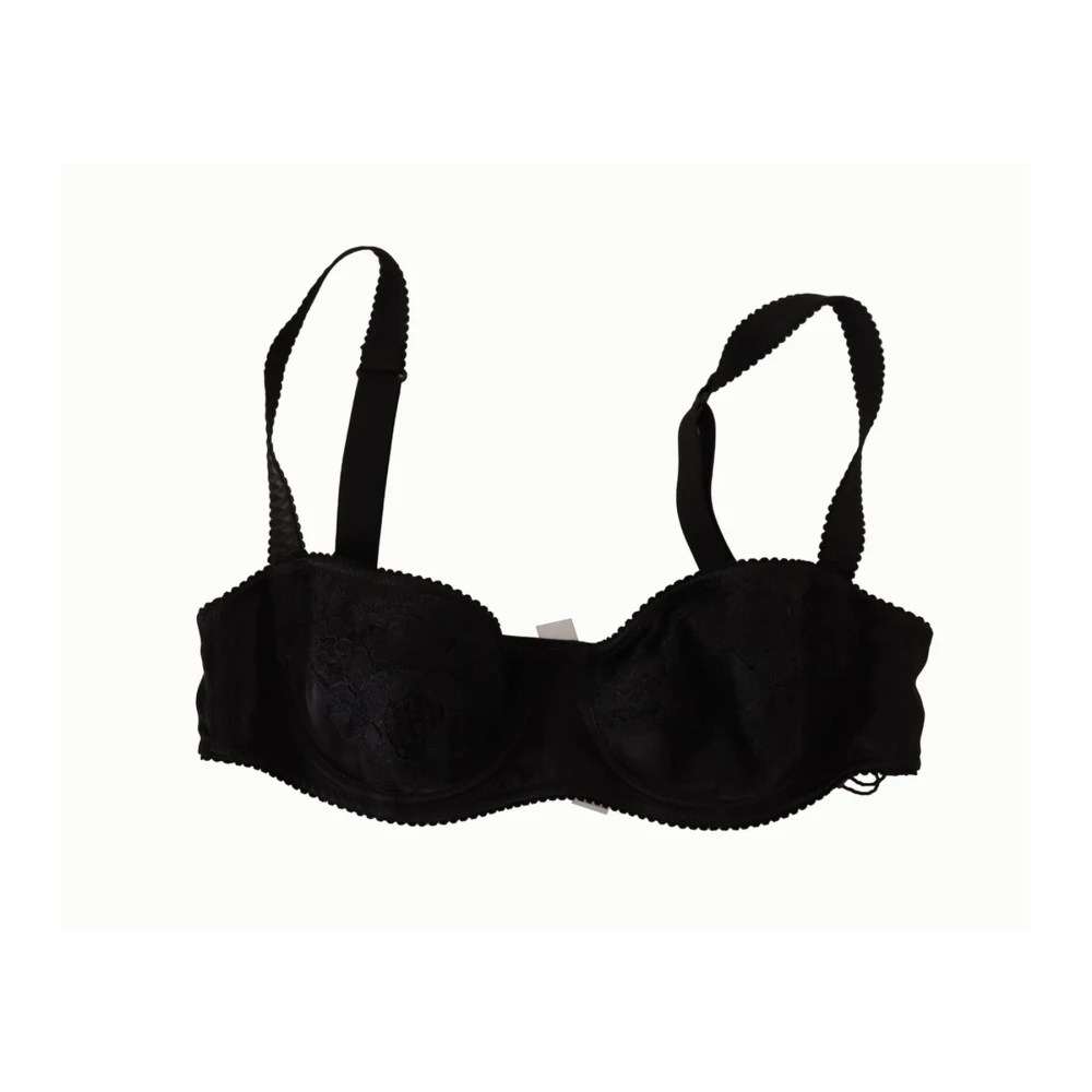 Dolce & Gabbana Women's Black Silk Balconette Bra Italy 2XS