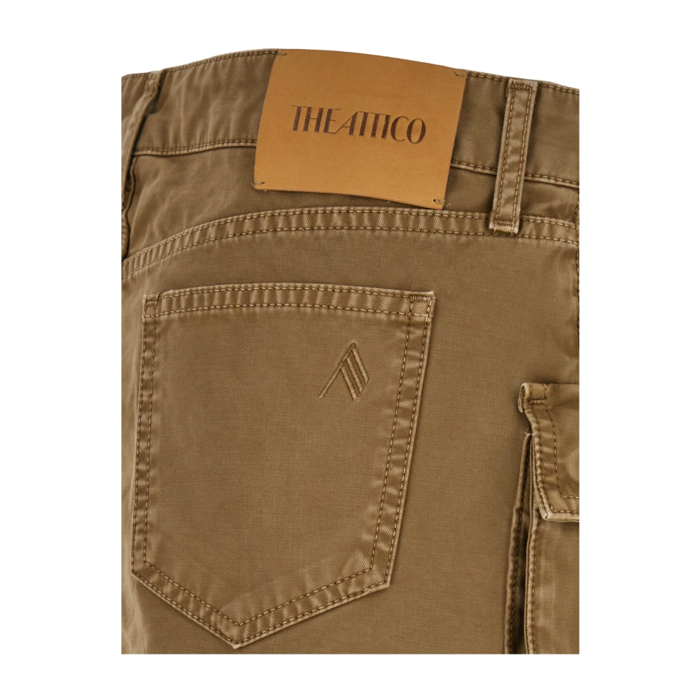 The Attico Beige Denim Cargo Mini Rok Beige Dames