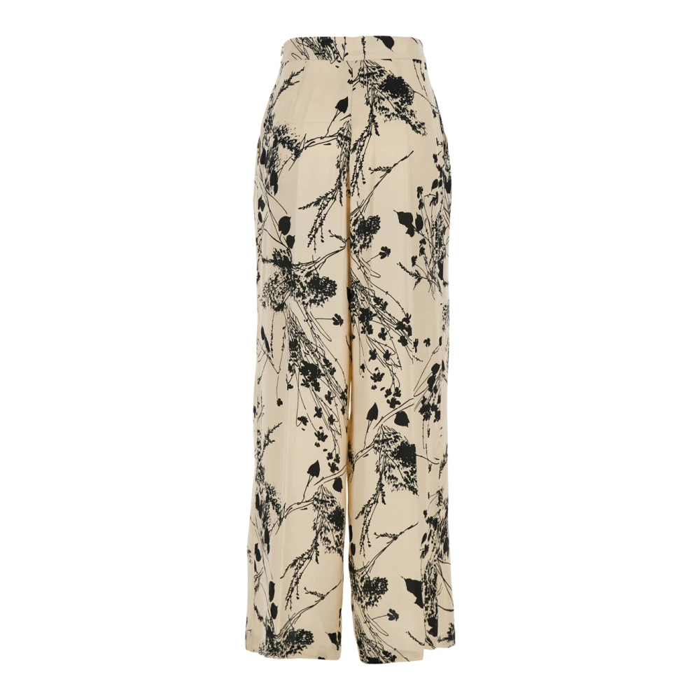 Semicouture Bloemenmotief Witte Broek Vrouw White Dames