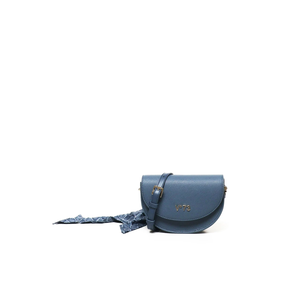 V73 Eco-lederen Schoudertas met Voorlogo Blue Dames